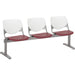 KFI Kool 3 Seat Beam Chair - Burgundy Seat Color - Polypropylene Seat Material - White Back Color - Polypropylene, Aluminum Alloy Back Material - Powder Coated Silver Frame Color - Tubular Steel Frame Material - 1 Each