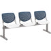 KFI Kool 3 Seat Beam Chair - White Seat Color - Polypropylene Seat Material - Navy Back Color - Polypropylene, Aluminum Alloy Back Material - Powder Coated Silver Frame Color - Tubular Steel Frame Material - 1 Each