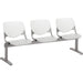 KFI Kool 3 Seat Beam Chair - Light Gray Seat Color - Polypropylene Seat Material - White Back Color - Polypropylene, Aluminum Alloy Back Material - Powder Coated Silver Frame Color - Tubular Steel Frame Material - 1 Each