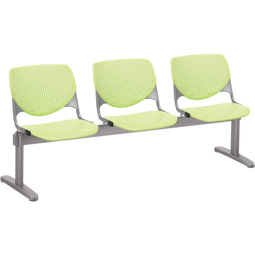 KFI Kool 3 Seat Beam Chair - Lime Green Seat Color - Polypropylene Seat Material - Lime Green Back Color - Polypropylene, Aluminum Alloy Back Material - Powder Coated Silver Frame Color - Tubular Steel Frame Material - 1 Each