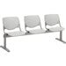 KFI Kool 3 Seat Beam Chair - Light Gray Seat Color - Polypropylene Seat Material - Light Gray Back Color - Polypropylene, Aluminum Alloy Back Material - Powder Coated Silver Frame Color - Tubular Steel Frame Material - 1 Each