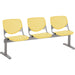 KFI Kool 3 Seat Beam Chair - Yellow Seat Color - Polypropylene Seat Material - Yellow Back Color - Polypropylene, Aluminum Alloy Back Material - Powder Coated Silver Frame Color - Tubular Steel Frame Material - 1 Each