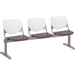 KFI Kool 3 Seat Beam Chair - Brownstone Seat Color - Polypropylene Seat Material - White Back Color - Polypropylene, Aluminum Alloy Back Material - Powder Coated Silver Frame Color - Tubular Steel Frame Material - 1 Each