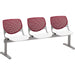 KFI Kool 3 Seat Beam Chair - White Seat Color - Polypropylene Seat Material - Burgundy Back Color - Polypropylene, Aluminum Alloy Back Material - Powder Coated Silver Frame Color - Tubular Steel Frame Material - 1 Each