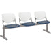 KFI Kool 3 Seat Beam Chair - Navy Seat Color - Polypropylene Seat Material - White Back Color - Polypropylene, Aluminum Alloy Back Material - Powder Coated Silver Frame Color - Tubular Steel Frame Material - 1 Each
