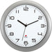 Alba Wall Clock - Analog - Quartz - White Main Dial - Metallic Gray Case - Classic Style - 1 Each