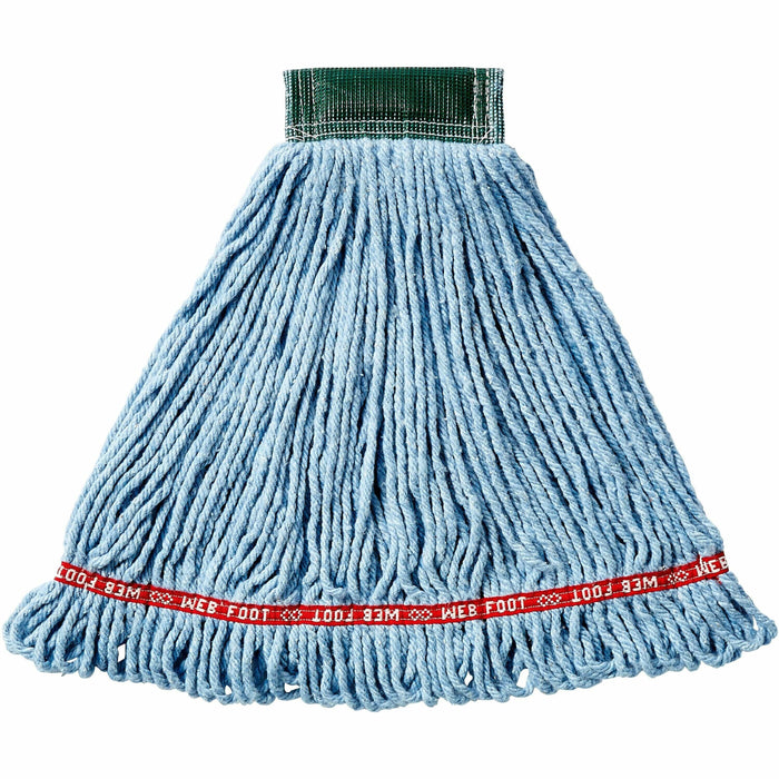 Rubbermaid Commercial 5" Headband Shrinkless Wet Mop - Medium - Moisture Resistant, Chemical Resistant, Looped Ends, Durable, Antimicrobial, Shrinkless, Odor Resistant, Stain Resistant, Colorfast - Synthetic, Yarn, Cotton, PVC - Blue - 1.25 lb - 6 / Carto