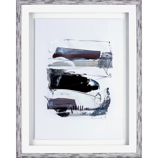 Lorell Abstract II Framed Artwork - 27.50" x 35.50" Frame Size - Black, White - 1 Each