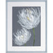 Lorell White Flower II Framed Abstract Art - 27.50" x 35.50" Frame Size - Gray, White - 1 Each