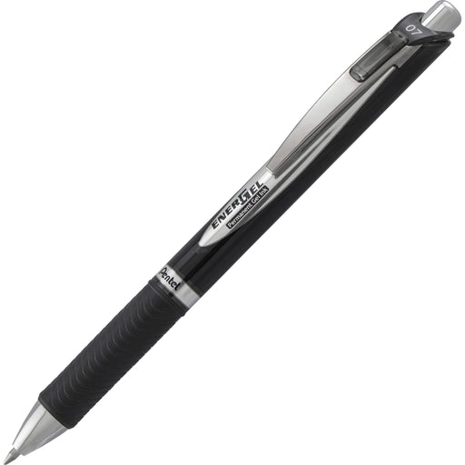 Pentel EnerGel Retractable Gel Roller Pen - 0.7 mm Pen Point - Retractable - Black Ink - Gel-based - Black Barrel - Metal Tip - 1 Each