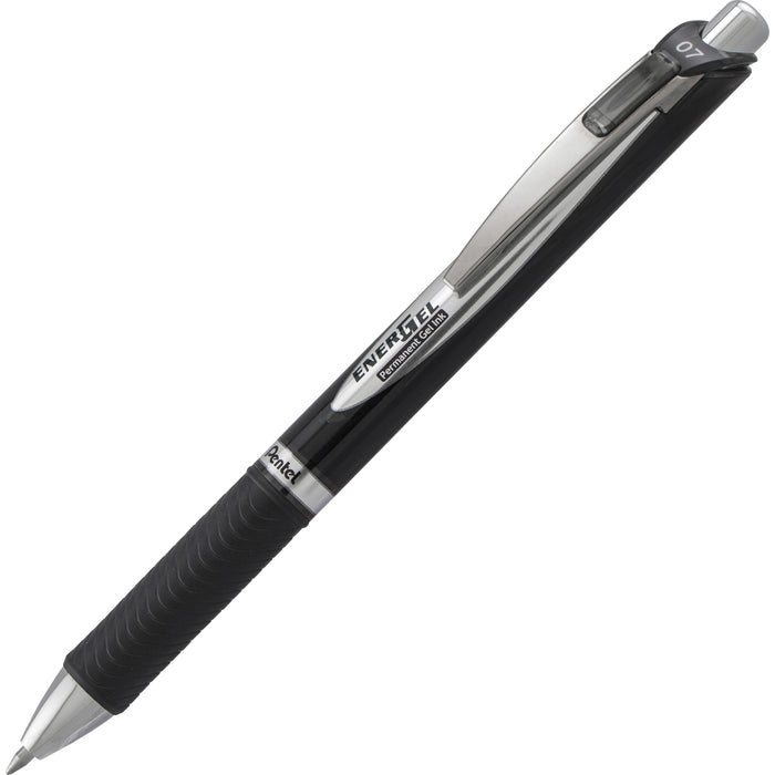 Pentel EnerGel Retractable Gel Roller Pen - 0.7 mm Pen Point - Retractable - Black Ink - Gel-based - Black Barrel - Metal Tip - 1 Each