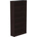 Lorell Laminate Bookcase - 0.7" Thickness Shelf, 72" Height x 36" Width x 12" Depth - 6 Shelve(s) - 5 Adjustable Shelf(ves) - Square Edge - Material: Thermofused Laminate (TFL) - Finish: Espresso - Sturdy, Long Lasting, Adjustable Feet - For Book - 1 Each