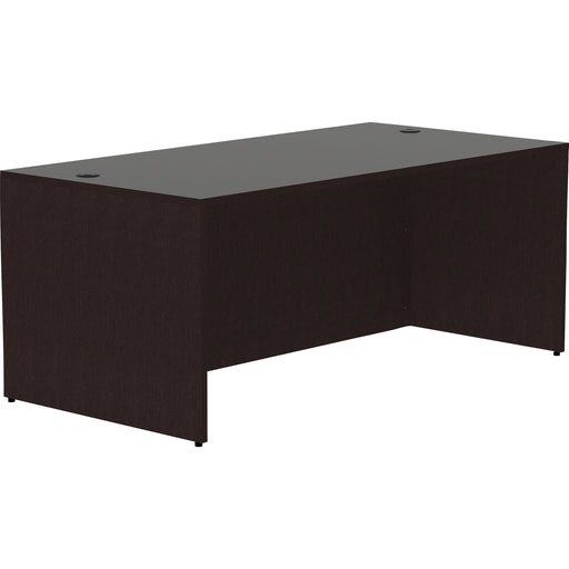 Lorell Essentials Series Rectangular Desk Shell - Rectangle - 29.5" Height x 48" Width x 30" Depth Desk Shell, 1" Thickness Top - Finish: Espresso - 1 Each