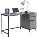 Lorell SOHO Desk with Side Drawers - 30" Height x 55" Width x 23.6" Depth - Total Drawer(s): 3 - Single Pedestal on Right Side - Finish: Charcoal - 1 Each