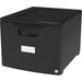 Storex 18" Stackable File Drawer - 18.3" Length x 14.8" Width x 12.8" Height - 1 x Drawer(s) for File - Stackable, Lightweight, Durable, Moisture Resistant, Rust Resistant, Scratch Resistant, Dent Resistant, Locking Drawer, Label Holder - Black - Polyprop