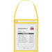 C-Line Hanging Strap Shop Ticket Holder - 12" Height x 9" Width x 16" Length - Vinyl - Yellow - 1 Box