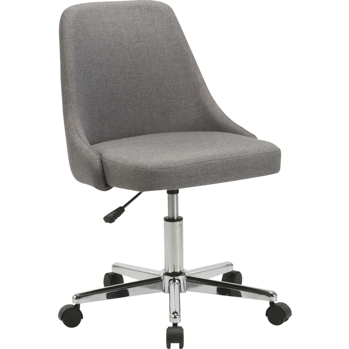 Lorell Resimercial Low-back Task Chair with Arms - 31.5" Height x 22.5" Width x 24.4" Depth - Material: Fabric - Finish: Gray - 1 Each