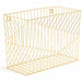 U Brands Vena Hanging File Basket - 6.80" Height x 9.50" Width x 12.40" Length - Desktop - Gold - Metal Wire - 1 Each