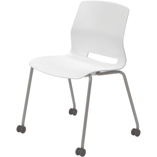 KFI Swey Armless Multipurpose Stool - White Seat Color - Polypropylene Seat Material - White Back Color - Polypropylene Back Material - Silver Frame Color - Stainless Steel Frame Material - Four-legged Base - 1 Each