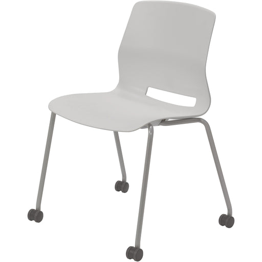 KFI Swey Armless Multipurpose Stool - Light Gray Seat Color - Polypropylene Seat Material - Light Gray Back Color - Polypropylene Back Material - Silver Frame Color - Stainless Steel Frame Material - Four-legged Base - 1 Each