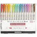Zebra MILDLINER Dual Ended Brush Pen & Marker Set - Medium Brush Pen Point - Assorted Ink - Pigment-based - White Barrel - 15 / Pack