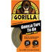 Gorilla Tape To-Go - 10 yd Length x 1" Width - Black - Weather Resistant - For Project, Repairing, Indoor, Outdoor, Wood, Stone, Brick, Metal, Vinyl - 1 Each
