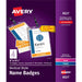Avery® Vertical Name Badges with Tickets Kit for Laser and Inkjet Printers, 4-1/4" x 6" - PVC Plastic - White - 1 Box