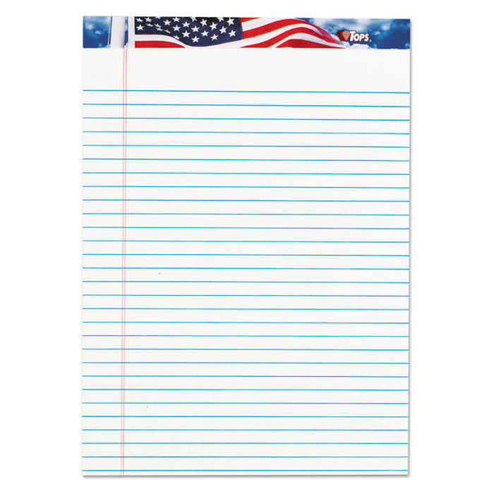American Pride Writing Pad, Red/White/Blue Headband, Wide/Legal Rule, (50) White 8.5 x 11 Sheets, 12/Pack