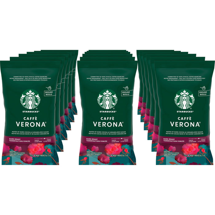 Starbucks Caffe Verona Coffee - Dark - 2.5 oz Per Pouch - Caffe Verona - 18 / Box
