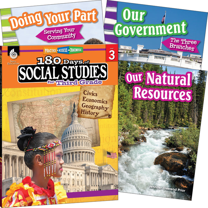 Shell Education Learn At Home Social Studies Books Printed Book - Book - Grade 3 - English - 1 Set