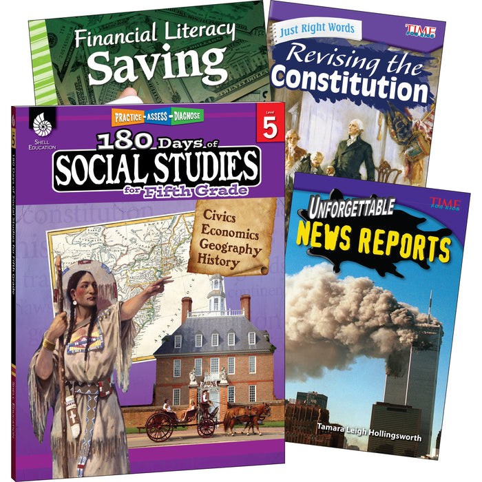 Shell Education Learn At Home Social Studies Books Printed Book - Book - Grade 5 - English - 1 Set