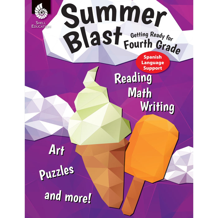 Shell Education Summer Blast Spanish Workbook Printed Book - Book - Grade 3-4 - Spanish, English - 1 Each