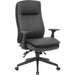 Lorell Soft High-back Executive Office Chair - Black Seat Color - Vinyl Seat Material - Black Back Color - Vinyl Back Material - Black Frame Color - High Back - 5-star Base - Armrest - 1 Each