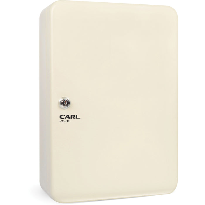 CARL Steel Security Key Cabinet - 12.5" Length x 9.3" Width x 3.5" Height - Lockable, Wall Mountable - Ivory - Steel - 1 Each
