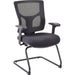 Lorell Conjure Guest Chair - Fabric, Polyurethane Foam Seat Material - Mesh Back Material - Mid Back - Sled Base - Black - 1 Each
