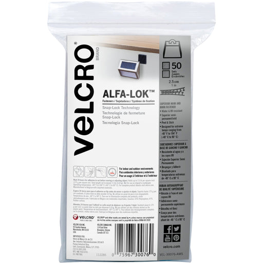 VELCRO® Alfa-Lok Fasteners - 1" Length x 1" Width - 1 Pack