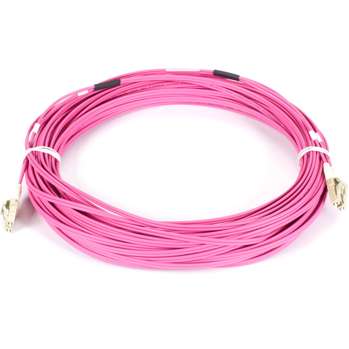 Black Box Fiber Optic Duplex Patch Network Cable - 65.60 ft Fiber Optic Network Cable for Transceiver, Network Device - First End: 2 x LC Network - Male - Second End: 2 x LC Network - Male - 100 Gbit/s - Patch Cable - LSZH - Erika Violet - 1 Each
