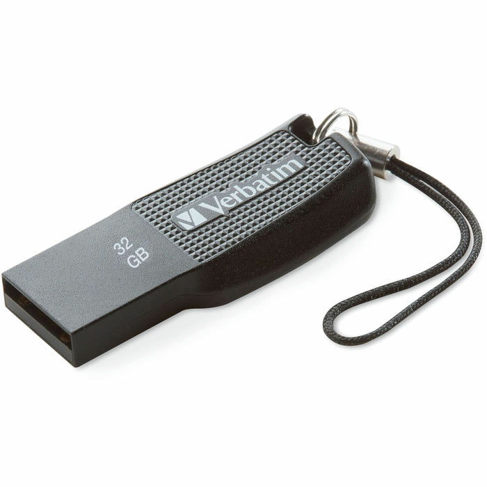 Verbatim 32GB Ergo USB Flash Drive - Black - 32 GB - USB 2.0 - Black - Lifetime Warranty - 1 Each