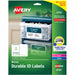 Avery® Permanent Durable ID Labels with Sure Feed(R) Technology - 2" Height x 2 5/8" Width - Permanent Adhesive - Rectangle - Laser, Inkjet - Matte - White - Film - 15 / Sheet - 8 Total Sheets - 600 Total Label(s) - 1 Carton