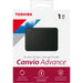 Toshiba Canvio Advance HDTCA10XK3AA 1 TB Portable Hard Drive - External - Black - USB 3.0 - 1 Each
