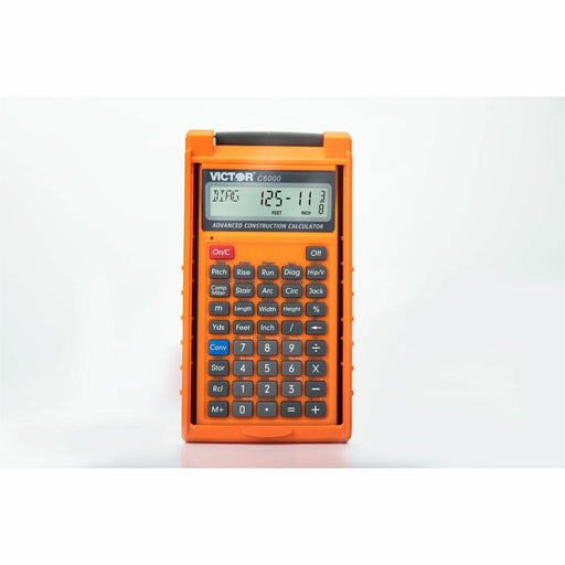 Victor C6000 Simple Calculator - 0.31" - LCD - Battery Powered - 2 x LR44 - 6.5" Height x 3.5" Width x 0.8" Depth - Orange - 1 Each