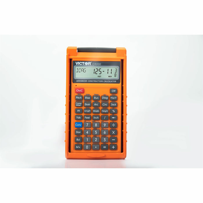 Victor C6000 Simple Calculator - 0.31" - LCD - Battery Powered - 2 x LR44 - 6.5" Height x 3.5" Width x 0.8" Depth - Orange - 1 Each