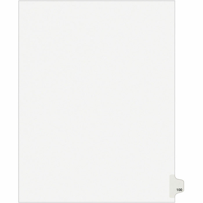 Avery® Side Tab Individual Legal Dividers - 500 x Divider(s) - 500 Side Tab(s) - 100 - 1 Tab(s)/Set - 8.5" Divider Width x 11" Divider Length - Letter - 8.50" Width x 11" Length - White Paper Divider - 25/Pack - 1 Carton