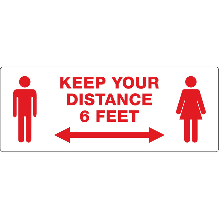 Avery® Surface Safe KEEP YOUR DISTANCE Decals - Print/Message "Keep Your Distance" - Rectangular Shape - Water Resistant, Pre-printed, Chemical Resistant, Abrasion Resistant, Tear Resistant, Durable, UV Resistant, Residue-free, Easy Peel, Anti-slip, Stick