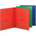 Smead Letter Fastener Folder - 8 1/2" x 11" - 180 Sheets Capacity - 2 x Double Tang Fastener - 2 Internal Pocket - Red, Green, Blue - 3/Pack - 3 / Carton
