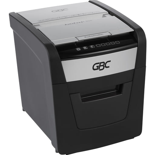 GBC AutoFeed+ Home Shredder, 60X, Super Cross-Cut, 60 Sheets - Continuous Shredder - Super Cross Cut - 6 Per Pass - for shredding Credit Card, Paper Clip, Staples, Paper - P-4 - 10 Minute Run Time - 5.25 gal Wastebin Capacity - Black