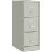Lorell Fortress Series 22" Commercial-Grade Vertical File Cabinet - 15" Width x 22" Depth x 40.2" Height - 3 x Drawer(s) for File - Letter - Vertical - Ball-bearing Suspension, Removable Lock, Pull Handle, Wire Management - Light Gray - Steel - Recycled -