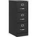 Lorell Fortress Series 22" Commercial-Grade Vertical File Cabinet - 15" Width x 22" Depth x 40.2" Height - 3 x Drawer(s) for File - Letter - Vertical - Ball-bearing Suspension, Removable Lock, Pull Handle, Wire Management - Black - Steel - Recycled - 1 Ea