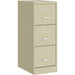 Lorell Fortress Series 22" Commercial-Grade Vertical File Cabinet - 15" Width x 22" Depth x 40.2" Height - 3 x Drawer(s) for File - Letter - Vertical - Ball-bearing Suspension, Removable Lock, Pull Handle, Wire Management - Putty - Steel - Recycled - 1 Ea