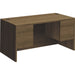 HON H10573 Double Pedestal Desk - 29.5" Height x 60" Width x 30" Depth - Total Drawer(s): 4 - Double Pedestal - Flat Edge - Finish: Pinnacle, Laminate - Rugged, Scratch Resistant, Spill Resistant, Stain Resistant, Durable, Handle, Modesty Panel, Reinforce